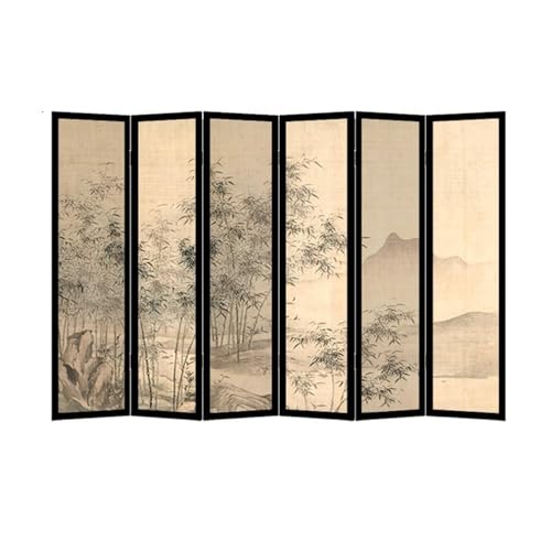 Raumteiler Bodenstehender Paravent, Trennwand, Wohnzimmer-Schild, beweglicher Teeraum, Retro-chinesische Landschaftsmalerei, Faltschirm von DIANXI