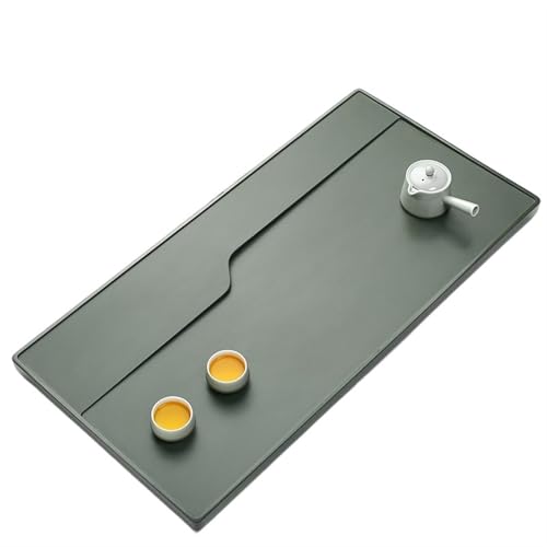 Tee-Serviertablett Tian Luo Tee-Tablett aus grünem Naturstein, ganzes chinesisches Original-Stein, modernes, einfaches Haushalts-Tee-Set Couchtischtablett(60 * 30 * 3cm) von DIANXI