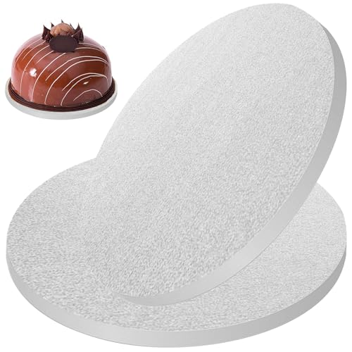 2 Stück Tortenplatte,Cake Board,Cakeboard Rund,Tortenunterlage Rund,Tortenunterlage,Kuchenplatte Rund,Wiederverwendbar,für Kuchen,Brot,Gebäck,Silber,1.2 * 15.3 cm (0.47 * 6 Zoll) von DIAONIAN