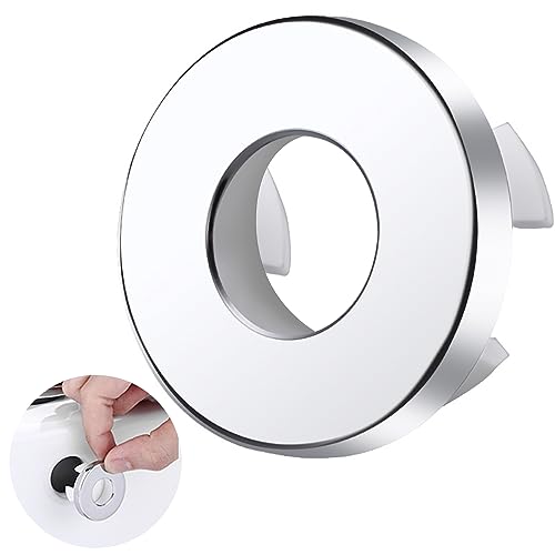 2 Stück Waschbecken Überlauf Abdeckung,Waschbecken Überlauf,Überlauf Waschbecken,Waschbecken Überlauf Ring,für Waschtisch Loch mit Ø 22-24 mm Öffnung,Silber (Kupfer Material) von DIAONIAN