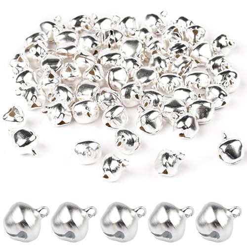 50 Stück Glöckchen,Schellen Glöckchen,Glöckchen zum Basteln,Kleine Glöckchen,Glöckchen Baby,Kleine Glöckchen zum Basteln,Glöckchen Klein,für Basteln,Geschenkverpackun,Fest Dekoration,12mm (Silber) von DIAONIAN