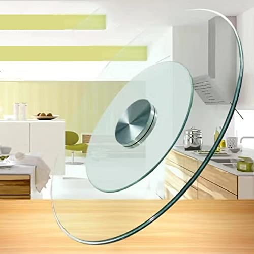 DIBAKO 80cm Lazy Susan Runde Rotating Drehscheibe Mit Drehbarer Plattform Tablett Transparent Drehbare Glasplatte Servierplatte Für Tischplatte 90cm/100cm (Size : 100cm/40) von DIBAKO