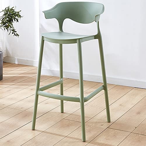 DIBAKO Kunststoff Barstuhl Barhocker 65cm 75 cm Tresenhocker Stapelbar Hocker Küchenstuhl Mit Lehne Bistrohocker Küchenstühle Für Bistro Café Küche (Color : 26inch(65cm), Size : Green) von DIBAKO