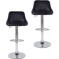 2er Set Barhocker (Modell 3) mit stufenloser Höhenverstellung, schwarz - Dibea von DIBEA