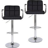 2er Set Barhocker (Modell 5) mit stufenloser Höhenverstellung, schwarz - Dibea von DIBEA