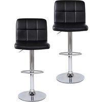 Dibea - 2er Set Barhocker (Modell 2) mit stufenloser Höhenverstellung, schwarz von DIBEA