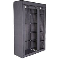 Stoffschrank 175x110x45 cm (Kleiderschrank, Faltschrank), grau - grau - Dibea von DIBEA