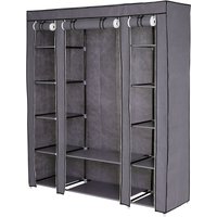 Dibea - Stoffschrank 175x150x45 cm (Kleiderschrank, Faltschrank), grau - grau von DIBEA