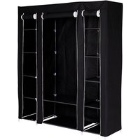 Stoffschrank 175x150x45 cm (Kleiderschrank, Faltschrank), schwarz - schwarz - Dibea von DIBEA