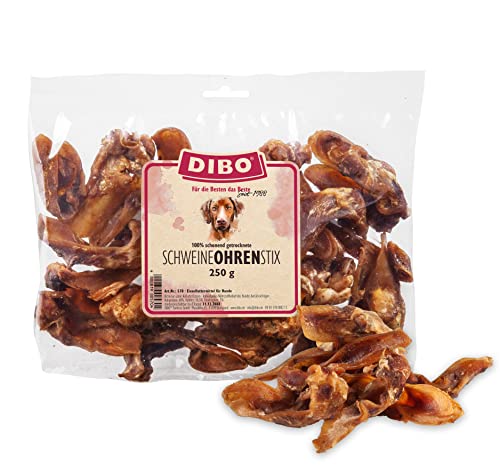 DIBO Schweine-Ohren-Stix, 250g-Beutel, der kleine Naturkau-Snack oder Leckerli für Zwischendurch, Hundefutter, Qualitätskauartikel ohne Chemie von DIBO von DIBO