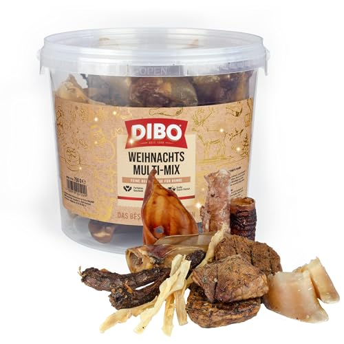 DIBO Weihnachts-Multi-Mix im 750g Eimer - wiederverschließbar, 100% schonend getrockneter Naturkausnack, natürliches und artgerechtes Barf Leckerli für Hunde zur Vorweihnachtszeit DIBO Weihnachts-Multi-Mix im 750g Eimer - wiederverschließbar, 100% schonend getrockneter Naturkausnack, natürliches und artgerechtes Barf Leckerli für Hunde zur Vorweihnachtszeit von DIBO