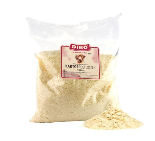 Kartoffelflocken, 1kg-Beutel, Nahrungsergänzung als gesunde, natürliche Ernährung für Hunde von DIBO, Hundefutter, Barf, B.A.R.F. von DIBO