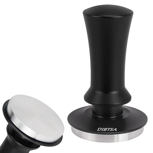 DIBTSA Espresso-Tamper 53,3 mm, federbelasteter Kaffeestampfer, Espresso-Handstampfer für 54 mm Siebträger, 304 Edelstahl, flacher Boden, eloxierter Aluminium-Griff, Espresso-Zubehör von DIBTSA