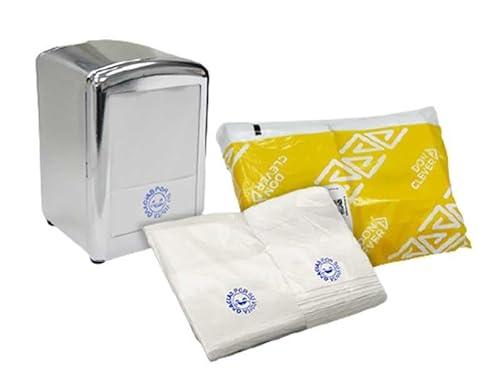 DICAPRODUCT Serviette mit Prägung Eco Qualität Tissue 1-lagig, mit Aufdruck Danke für Ihren Besuch. Schachteln verpackt mit 25 Packungen mit je 80 Servietten. von DICAPRODUCT