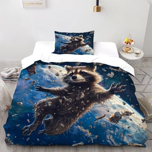 DICENOT Panda Bettwäsche Set Tiere Bettbezug 2teilig Microfaser Weiche Für Mädchen Jungen Und Kissenbezug Single（135x200cm） von DICENOT