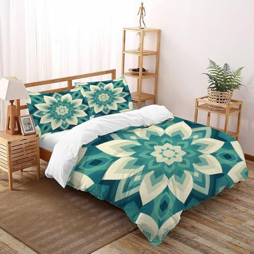 Geometrisch Bettwäsche-Sets Kunst Bettbezug 3teilig Microfaser Weiche Für Doppelbett Mit Reißverschluss King（220x240cm） von DICENOT