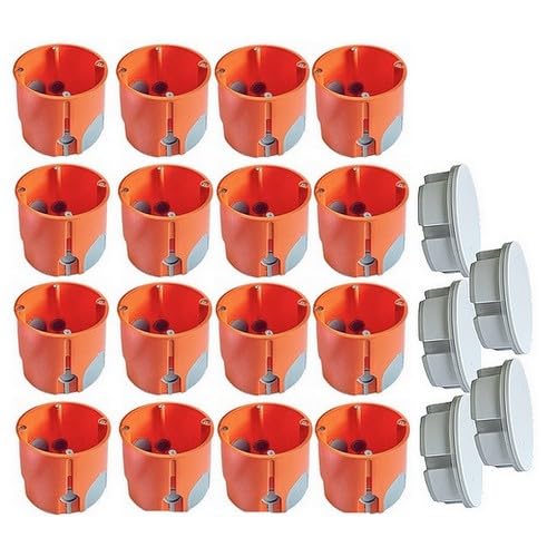 16 Stück Hohlwanddose WINDDICHT tief Ø68x61mm HT16+19.S05 Geräteverbindungsdose + 5x DICHTEL Steckdosen Abdichtung luftdicht von DICHTEL