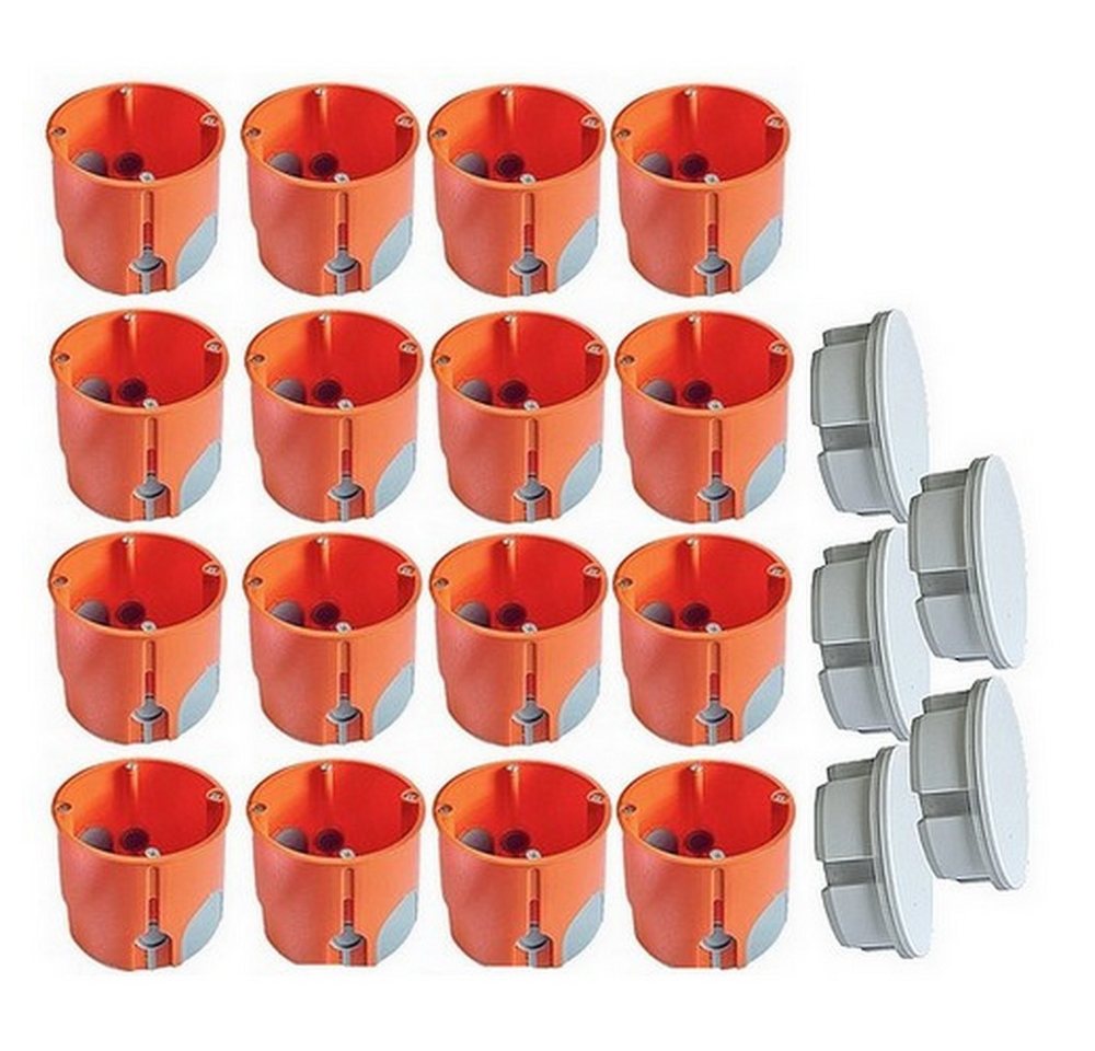 DICHTEL Steckdosenblende Hohlwanddose winddicht tief Ø68x61mm Gerätedose luftdicht HWD, (21 tlg), Hohlwanddose WINDDICHT Ø68x61mm tief mit Schrauben von DICHTEL