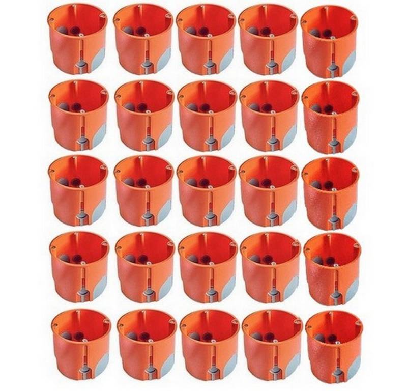 DICHTEL Steckdosenblende Hohlwanddose winddicht tief Ø68x61mm Gerätedose luftdicht HWD, (25 tlg), Hohlwanddose WINDDICHT Ø68x61mm tief mit Schrauben von DICHTEL