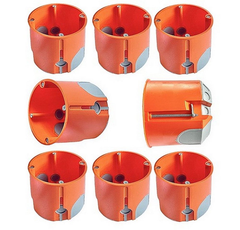 DICHTEL Steckdosenblende Hohlwanddose winddicht tief Ø68x61mm Gerätedose luftdicht HWD, (8 tlg), Hohlwanddose WINDDICHT Ø68x61mm tief mit Schrauben von DICHTEL