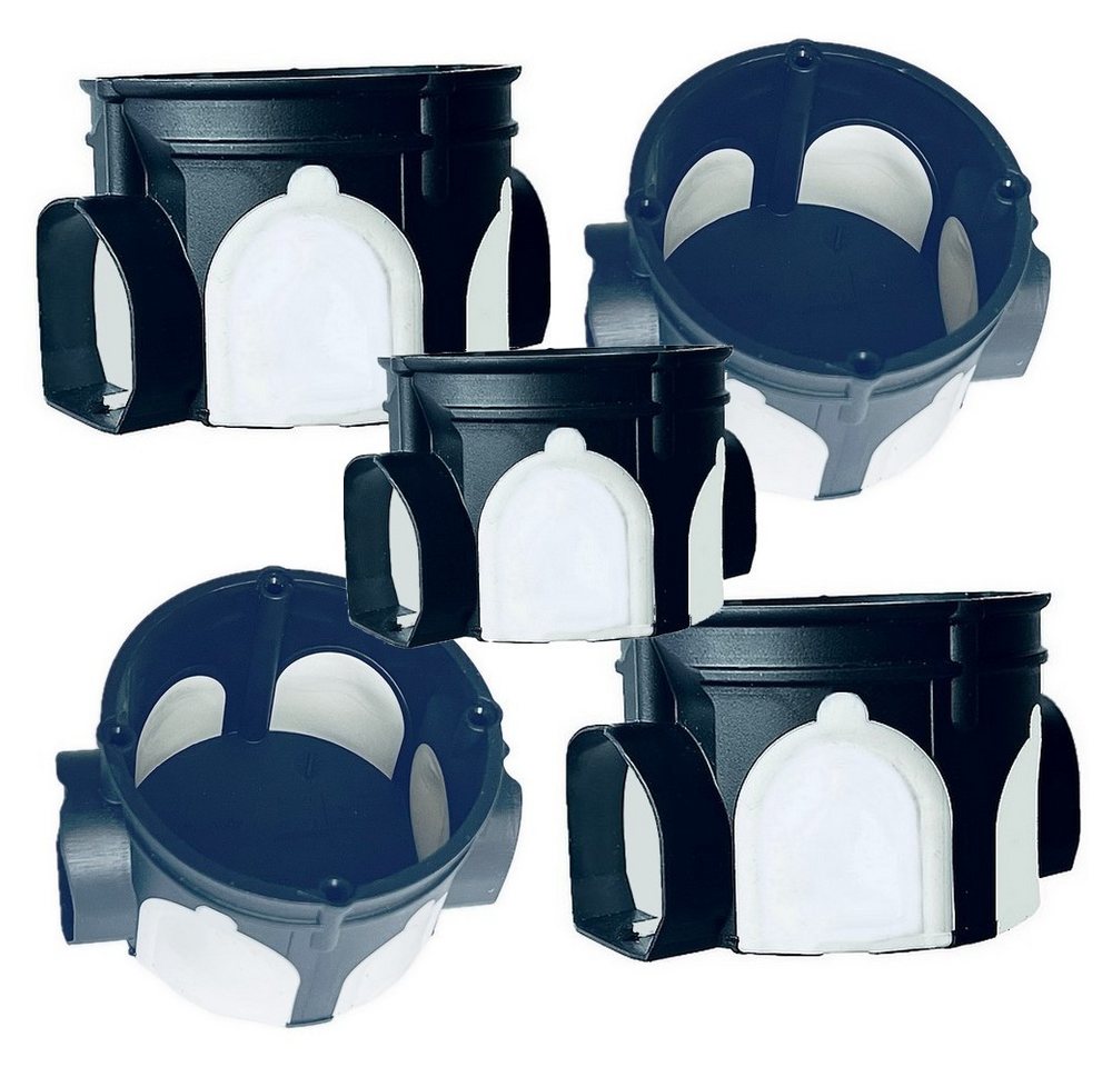 DICHTEL Steckdosenblende Unterputz Gerätedose WINDDICHT SK08 Ø60x46mm flach grau, (5 tlg), Unterputz Gerätedose WINDDICHT SK05 Ø60x46mm flach von DICHTEL