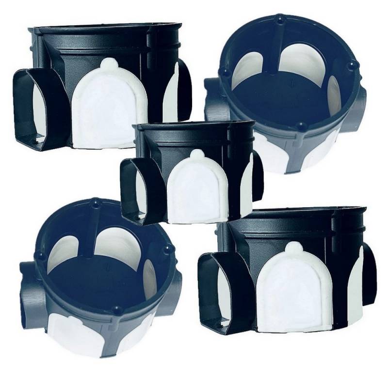 DICHTEL Steckdosenblende Unterputz Gerätedose WINDDICHT SK08 Ø60x46mm flach grau, (5 tlg), Unterputz Gerätedose WINDDICHT SK05 Ø60x46mm flach von DICHTEL