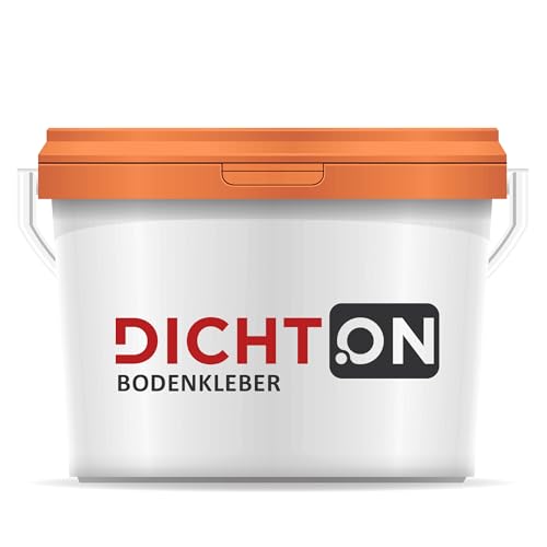 Bodenkleber 4kg - Universalkleber Teppich, PVC, CV, Linoleum, Kork, Vinylboden kleben, Parkett Kleber - lösemittelfrei, emissionsarm, Klebemittel für Fußbodenheizung © DICHTON D.80W von DICHTON