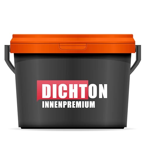 DICHTON PREMIUM Wandfarbe matt 5l in weiß - Einschicht Dispersionsfarbe - scheuerfest, höchste Deckkraft, Desinfektionsmittelbeständig, lösemittelfrei, strapazierfähig - InnenPremium D.77W von DICHTON