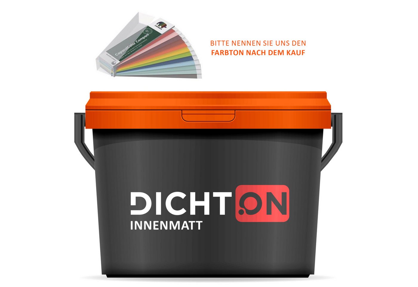 DICHTON Wandfarbe D.70W, Innenwandfarbe matt weiß oder farbig, Deckenfarbe Innendispersion von DICHTON