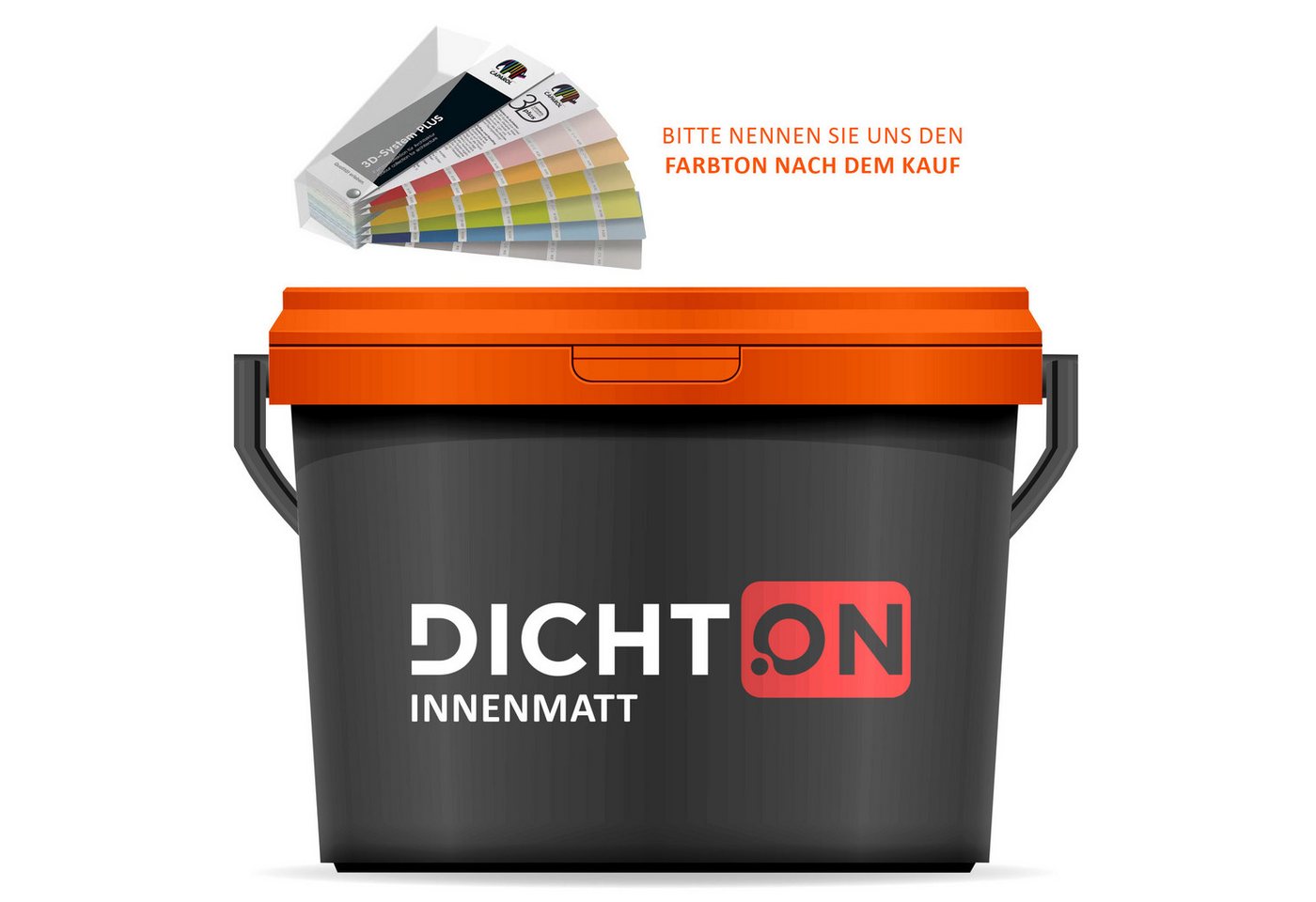 DICHTON Wandfarbe D.70W, Innenwandfarbe matt weiß oder farbig, Deckenfarbe Innendispersion von DICHTON