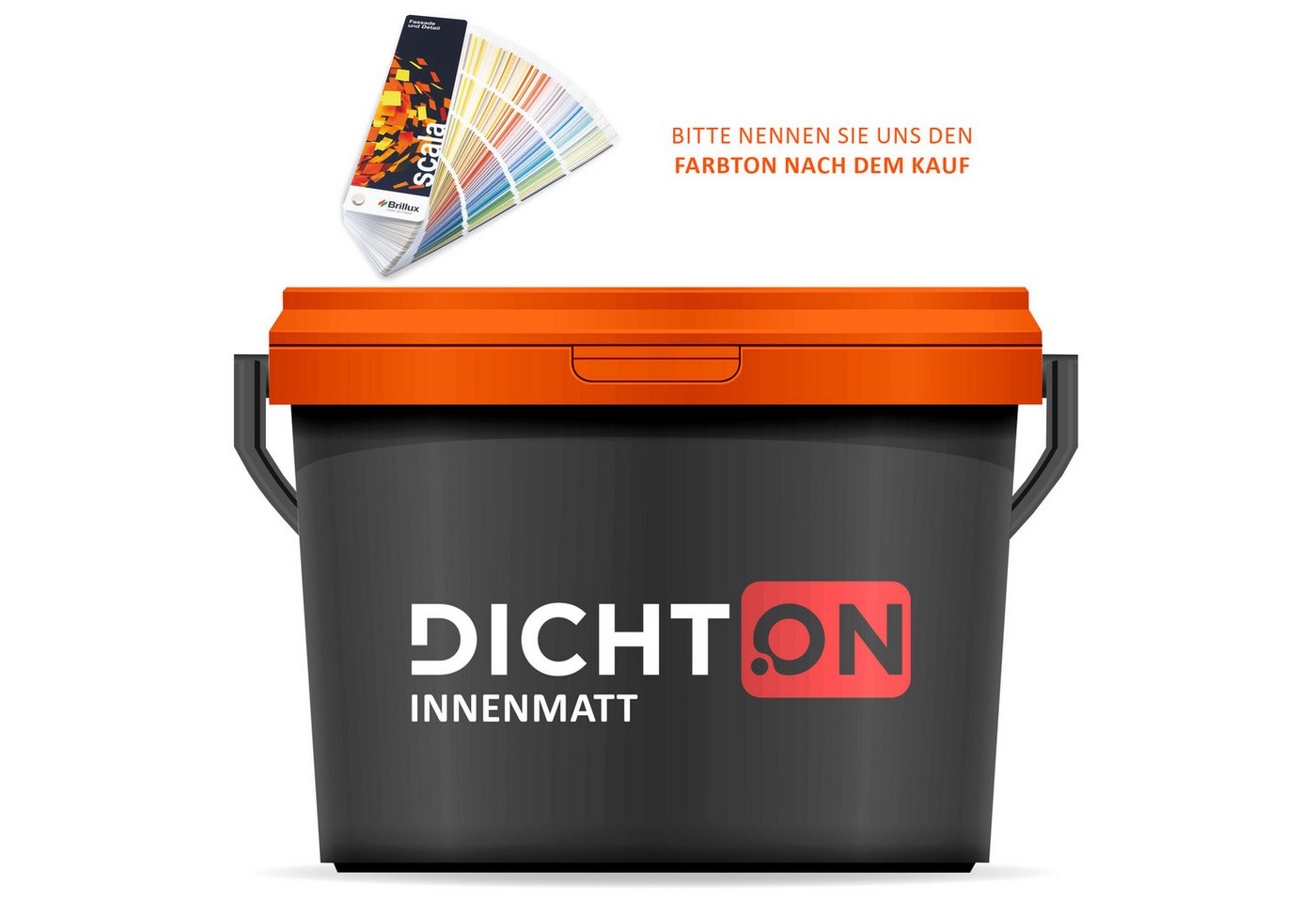 DICHTON Wandfarbe D.70W, Innenwandfarbe matt weiß oder farbig, Deckenfarbe Innendispersion von DICHTON