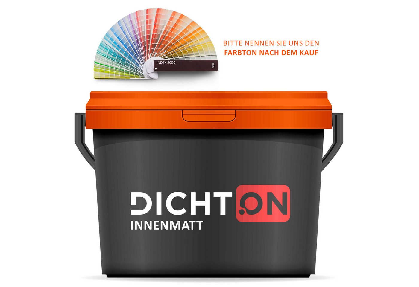 DICHTON Wandfarbe D.70W, Innenwandfarbe matt weiß oder farbig, Deckenfarbe Innendispersion von DICHTON