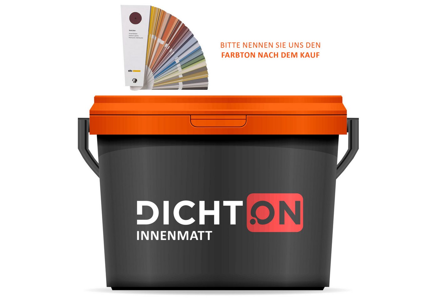 DICHTON Wandfarbe D.70W, Innenwandfarbe matt weiß oder farbig, Deckenfarbe Innendispersion von DICHTON