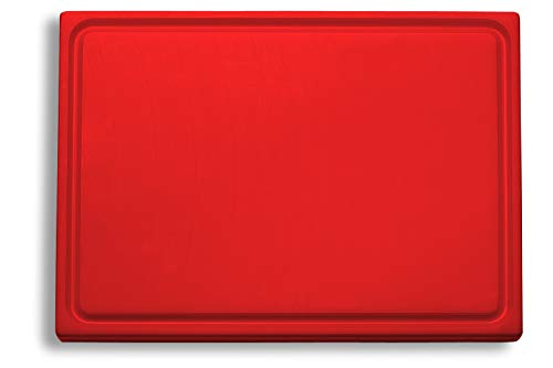F. DICK Schneidbrett, Saftrille (Kunststoffschneidbrett, rot, 265x325x18 mm, beidseitig verwendbar, HACCP) 91265000-03 von F. DICK