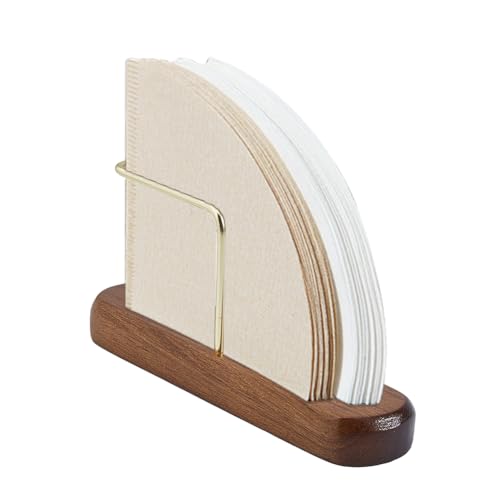 DICOSMETIC 1 Set Kaffeefilterhalter Aus Holz Und Edelstahl Zur Aufbewahrung von Kaffeefiltern Inklusive Ständer Für Filter Und Aufbewahrungsspender Für Zuhause Büro Oder Bar von DICOSMETIC