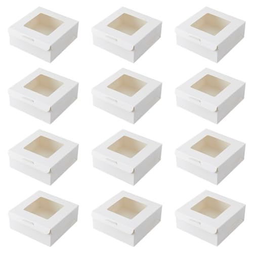 DICOSMETIC 12 Stück Kraftpapierbox Mit Fenster Mini-Dessertbox Wiederverwendbar Bäckereibox WhiteSmoke Gebäckbox Geschenkverpackung Für Cupcakes Kekse Macarons Muffins DICOSMETIC 12 Stück Kraftpapierbox Mit Fenster Mini-Dessertbox Wiederverwendbar Bäckereibox WhiteSmoke Gebäckbox Geschenkverpackung Für Cupcakes Kekse Macarons Muffins von DICOSMETIC