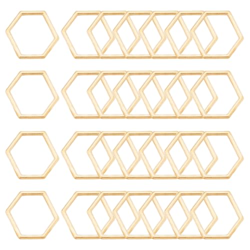 DICOSMETIC 120 Stück Hexagon Verbindungsringe Goldener Sechseck Verbinder Hohle Ohrringe Verbindungsringe Legierungen Metall Verbinder Charms für Die Schmuckherstellung von DICOSMETIC
