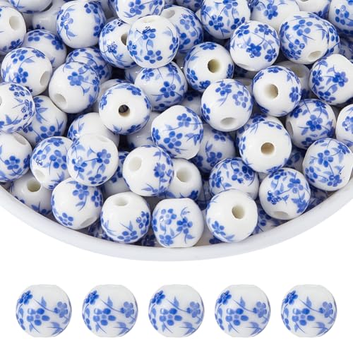 DICOSMETIC 150 Stück Porzellan Keramikperlen 8mm Keramikperlen Blumenperlen Keramik Abstandshalterperlen Runde Handgemachte Perlen Chinesische Porzellanperlen Für Die Schmuckherstellung Bohrung: 2mm DICOSMETIC 150 Stück Porzellan Keramikperlen 8mm Keramikperlen Blumenperlen Keramik Abstandshalterperlen Runde Handgemachte Perlen Chinesische Porzellanperlen Für Die Schmuckherstellung Bohrung: 2mm von DICOSMETIC