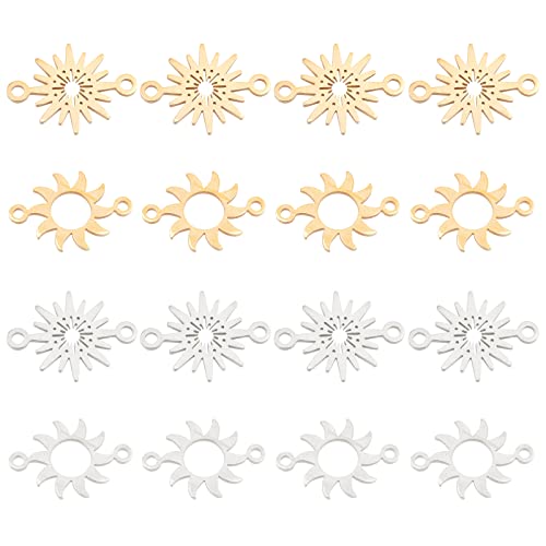 DICOSMETIC 16 Stück 2 Größen 2 Farben Edelstahl Sun Link Sternverbinder Sun Rise Verbinder Sunbrust Verbinder Für Die Herstellung von Armbändern Halsketten Und Ohrringen von DICOSMETIC