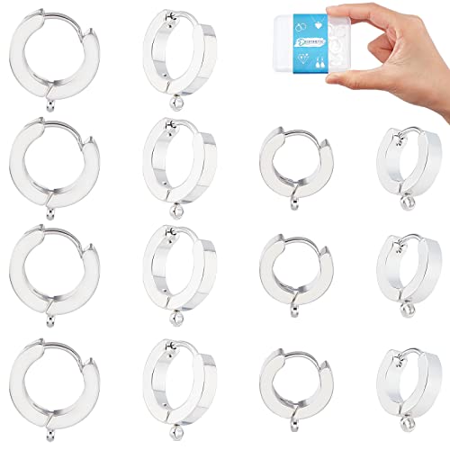 DICOSMETIC 16 Stück 2 Stile Creolen Silber Kleine Huggie Creolen Zubehör Open Loop Ohrringe Edelstahl Creolen Mit Schleife Für DIY Ohrringe Schmuckherstellung Handwerk von DICOSMETIC