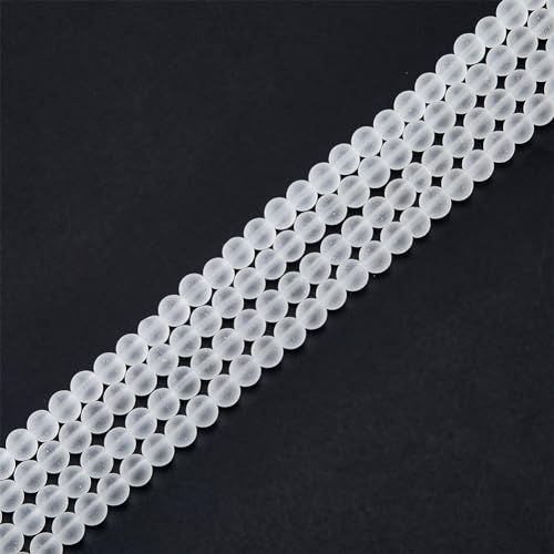 DICOSMETIC 2 Strang Milchglasperlen 8 mm Runde Lose Perlen Weiße Perlen Lose 1~1.6 mm Kleine Lochperlen Für DIY Schmuckherstellung 99 Stück/Strang von DICOSMETIC