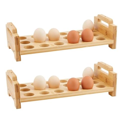 DICOSMETIC 2 Stück Holz Eierhalter Stapelbare Eieraufbewahrung 36 Slots Eier Arbeitsplatte Holz Eier Organizer Mit Tragegriff BurlyWood Display Rack Für Zuhause Küche Enten Und Puten Eier DICOSMETIC 2 Stück Holz Eierhalter Stapelbare Eieraufbewahrung 36 Slots Eier Arbeitsplatte Holz Eier Organizer Mit Tragegriff BurlyWood Display Rack Für Zuhause Küche Enten Und Puten Eier von DICOSMETIC