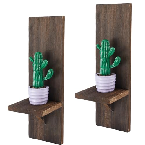 DICOSMETIC 2 Stück Kerzenhalter Bauernhaus Wand Holz Kerzenhalter Wanddekoration Kokosnussbraun Kunst Hängende Kerzenhalter Für Kleine Vase Kamin Dekor Wohnzimmer von DICOSMETIC