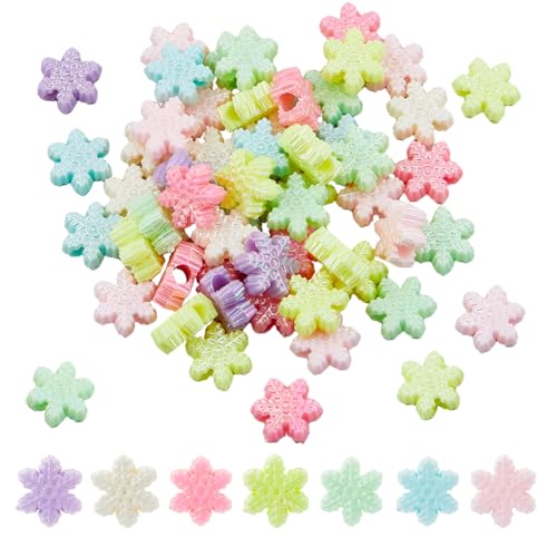 DICOSMETIC 200 Stück Basteln Schneeflocken Perlen 13x14.5mm Undurchsichtige Acryl Schneeflockenperlen Bonbonfarben Lose Perlen Weihnachten Stil Spacer Perlen für Die Schmuckherstellung, Bohrung: 2.5mm DICOSMETIC 200 Stück Basteln Schneeflocken Perlen 13x14.5mm Undurchsichtige Acryl Schneeflockenperlen Bonbonfarben Lose Perlen Weihnachten Stil Spacer Perlen für Die Schmuckherstellung, Bohrung: 2.5mm von DICOSMETIC