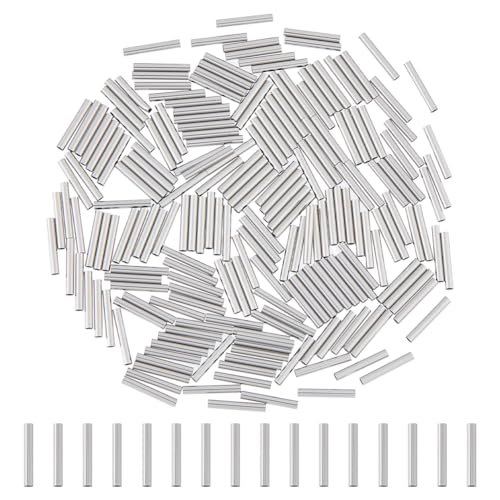 DICOSMETIC 200 Stück Lange Metallrohrperlen Edelstahlrohrabstandhalterperlen 10mm Lange Gerade Abstandhalterperlen Lange Nudelrohrperlen Für Die Schmuckherstellung Bohrung: 1mm von DICOSMETIC