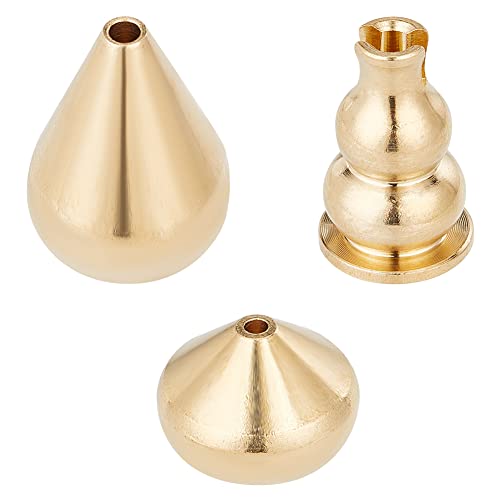 DICOSMETIC 3 Stück 3 Stile Kegel Räuchergefäße Tropfen Und Kalebasse Räucherstäbchenhalter Goldmessing Räucherstäbchenhalter Buddhistisches Zubehör Für Räucherstäbchen Oder Räucherstäbchen von DICOSMETIC