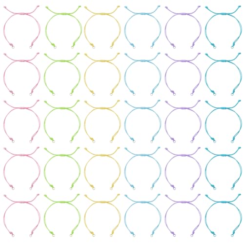 DICOSMETIC 30 Stück 6 Farben Verstellbare Flechtarmbänder 10-3/8 Zoll Kordelarmband Großhandel Gewachste Polyester Kordelarmbänder Halbfertiges Armbandseil Für Schmuckherstellung von DICOSMETIC