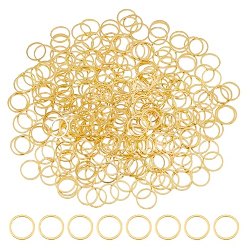 DICOSMETIC 300 Stück Ring Verbindungsmarke 10mm Kreisrahmen Charme Hohler Runder Verbinder Findings Goldene Offene Lünette Verbinder Messing Kleiner Ring Für Die Schmuckherstellung von DICOSMETIC