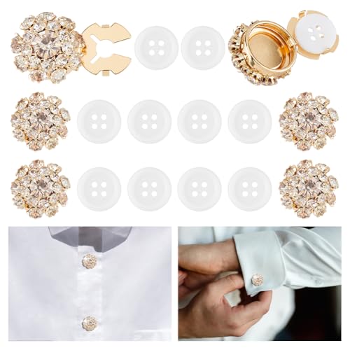 DICOSMETIC 6 Stück Strassknopf Abdeckungen Für Frauen 21x13.5mm Messing Manschettenknöpfe Knopfabdeckung Goldene Knopfabdeckung Manschettenknöpfe Mit 4-Loch Harzknöpfen Für Kleidungsdekoration DICOSMETIC 6 Stück Strassknopf Abdeckungen Für Frauen 21x13.5mm Messing Manschettenknöpfe Knopfabdeckung Goldene Knopfabdeckung Manschettenknöpfe Mit 4-Loch Harzknöpfen Für Kleidungsdekoration von DICOSMETIC