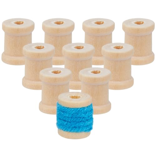 DICOSMETIC 60 Stück Nähgarn Spulen 15x13mm Unvollendete Holzspulen Antikweiß Holz Leere Spulen Drahtweben Spule Holzspule Für Stickerei Und Näharbeiten von DICOSMETIC